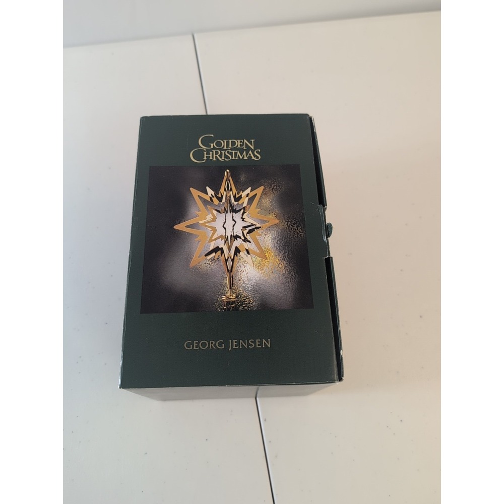 GEORG JENSEN Gold Plated Brass Star Tree Topper & Ornament Golden Christmas‎